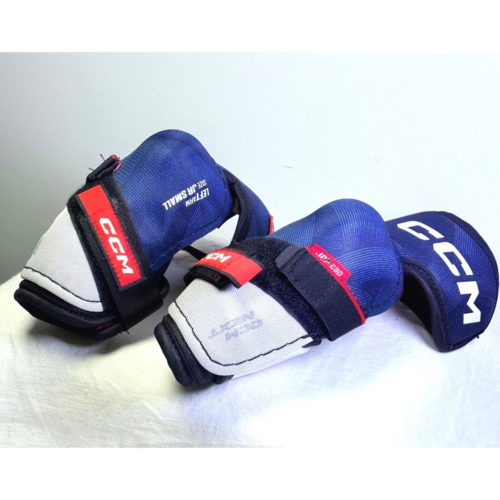 CCM Next Junior Hockey Elbow Pads Blue White Red Size JR Small EP NEXT  EUC